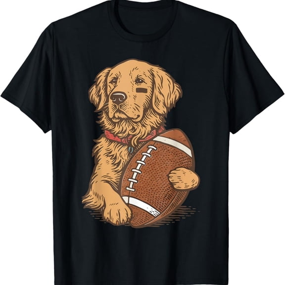 Golden Retriever Dog Football Game Day Touchdown Season T-Shirt