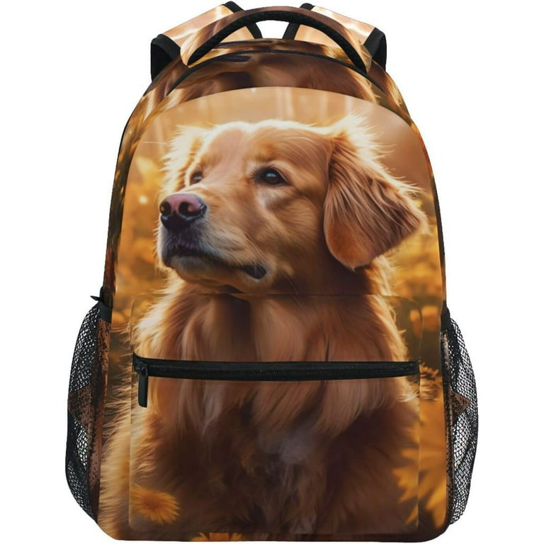 Golden Retriever Dog Kids Travel Backpack Large Capacity Light Weight School Backpack