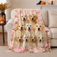 thumbnail image 1 of Golden Retriever Dog Lovers, Playful Pet Portrait Pattern, Warm Flannel Blanket for Living Room and Bedroom with Detailed Artwork, Dog Moms Christmas Gift, Pet Lover Home Decor, 1 of 9