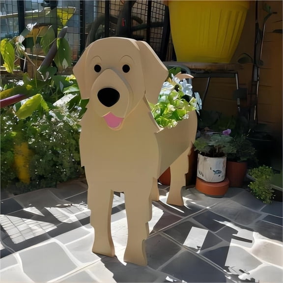 Golden Retriever Dog Planter Plant Pots,Cute Large Dog Flower Planter,Gifts for Pet Lovers,Unique Animal Plant Pots,Office,Indoor Outdoor Garden Décor ( S: 24 cm H * 18 cm L * 13 cm W )