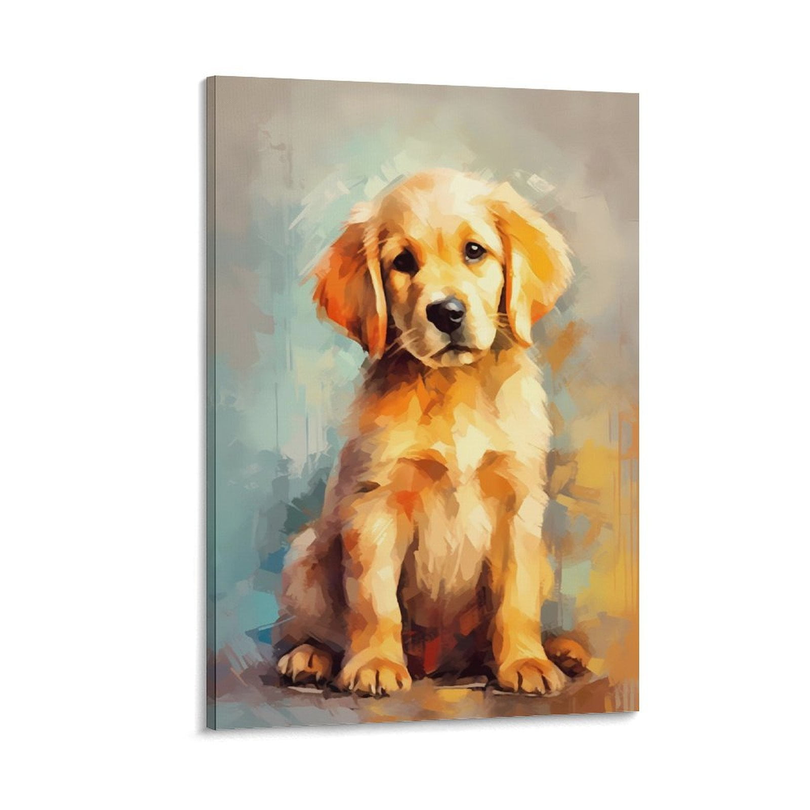 Golden Retriever Dog Poster Cool Artworks Painting Wall Art Canvas ...