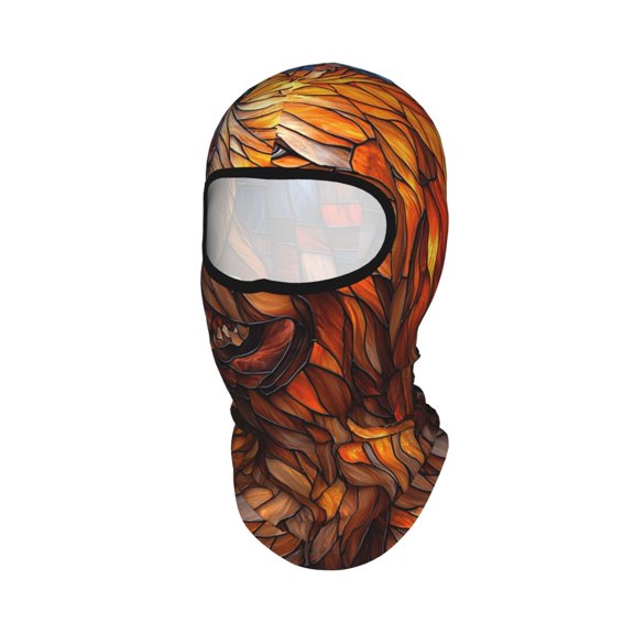 Golden Retriever Dog Stained Glass Unisex Balaclava Ski Mask Full Face Cover for Cold Weather & UV Protection, Breathable Cooling Helmet Liner