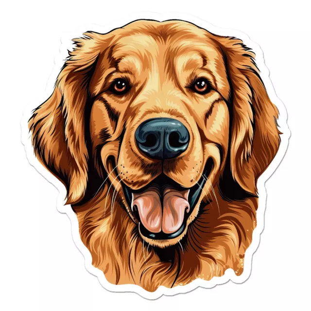Golden Retriever Car Side Window Sticker - PET Perforated Decal, Left Side, 8.3x11 Inches