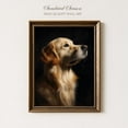 thumbnail image 1 of Golden Retriever Dog Wall Art Realistic Loyal Pet Portrait Moody, Stretched Canvas 12x16in, 1 of 4
