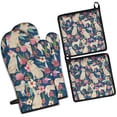 thumbnail image 1 of Golden Retriever Dog and Flower Kitchen Oven Mitt and Pot Holder Sets 4 Pcs for Baking, Cooking and Grilling, Heat Resistant Up To 392 °F, 1 of 7