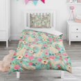 thumbnail image 1 of Golden Retriever Dog and Flowers Duvet Cover and Pillowcase Set for Single Bedding, Bedroom Accessories for Kids Teens, 1 of 5