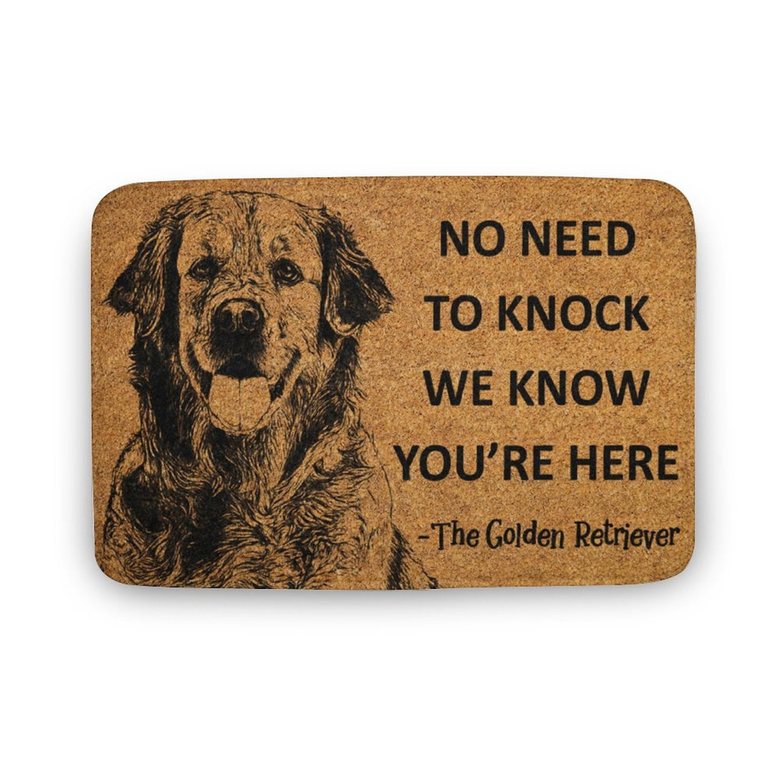 The Golden Retriever Door Mat, We Know You ARE Here The Golden Retriever Dog Door Mats, Funny Doormat Welcome Mat Funny Door Mat Outdoor Decor,Indoor Doormat,Coral Velvet Rug 17”x30”