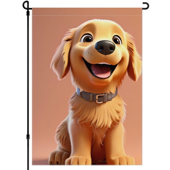 Golden Retriever Durable Garden Flag for Yard House Backyard Home Deco - Cute Dog Face Puppy Stickers Happy Smile Washable Camping Flags for Campsite 28x40in Cute Dog Yard Decoration