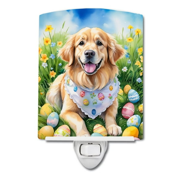 Golden Retriever Easter Egg Hunt Ceramic Night Light 4 in x 6 in