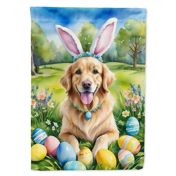 Golden Retriever Easter Egg Hunt Garden Flag 11.25 in x 15.5 in