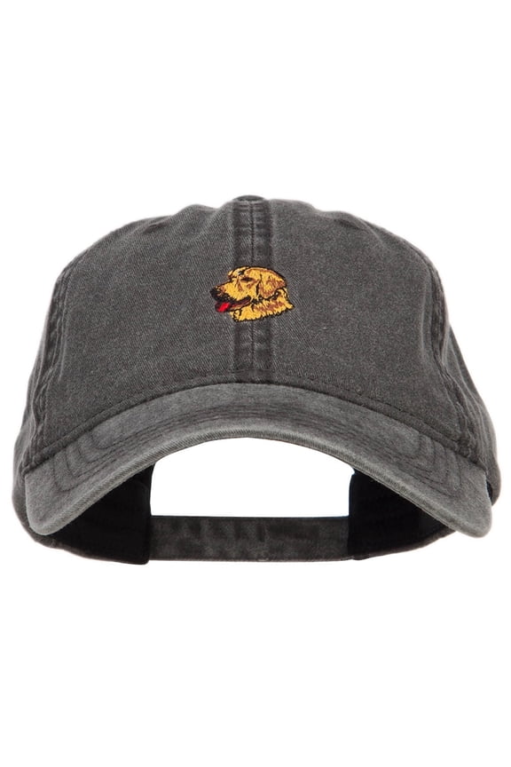 Golden Retriever Embroidered Washed Cap - Black OSFM