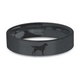 thumbnail image 1 of Golden Retriever Engraved Black on Black Brushed Ceramic Ring, 6mm, Size 4, 1 of 2