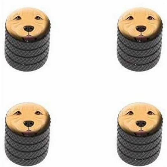 Golden Retriever Face Pet Dog Tire Rim Wheel Aluminum Valve Stem Caps, Multiple Colors