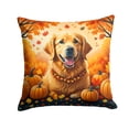 thumbnail image 1 of Golden Retriever Fall Fabric Decorative Pillow 14 in x 14 in, 1 of 2