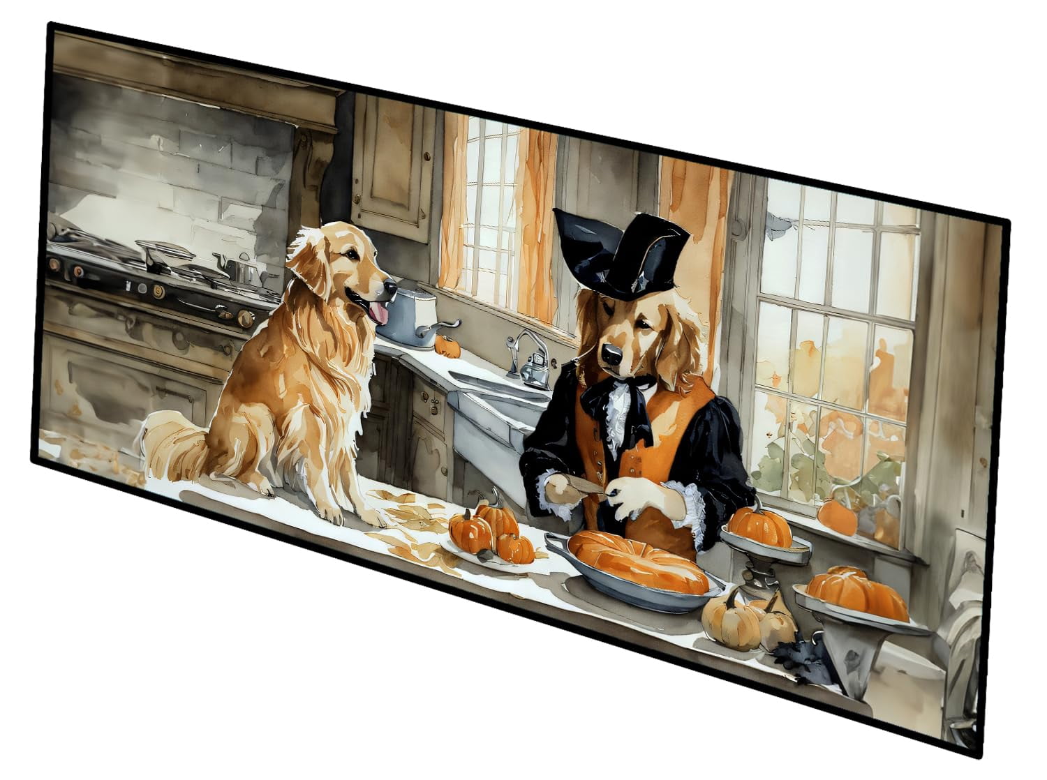 Golden Retriever Fall Kitchen Pumpkins Runner Mat 28x58 58 in x 28 in