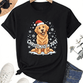 thumbnail image 1 of Golden Retriever Fans Christmas In July Graphic T-Shirt, Golden Retriever With Santa Hat, 1 of 5