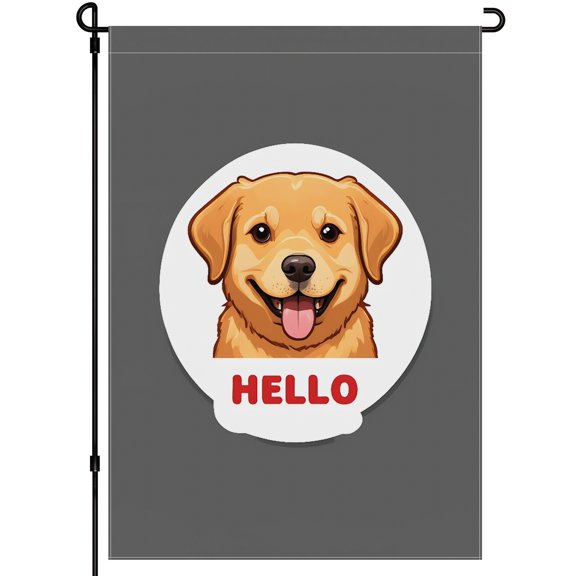 Golden Retriever Garden Flag - Golden Retriever Decor Versatile Back Yard Decor - Cute Dog Face Colorful Cartoon Golden Retriever Animated Decoration - for Lawn Garden Balcony Farmhouse Yard Deco