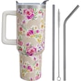 thumbnail image 1 of Golden Retriever Gifts for Women Dog Lovers 40 oz Floral Golden Retriever Tumblers with Handle and Straw, Stainless Steel Vacuum Insulated Travel Coffee Mug Cup Water Bottle, 1 of 6