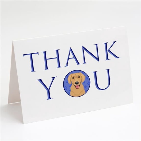 Golden Retriever Gold #2 Thank You Greeting Cards and Envelopes Pack of 8 7 in x 5 in