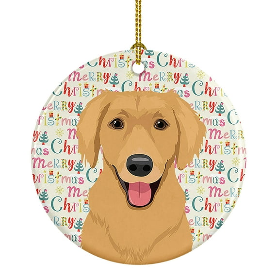 Golden Retriever Gold #2 Christmas Ceramic Ornament 2.8 in x 2.8 in