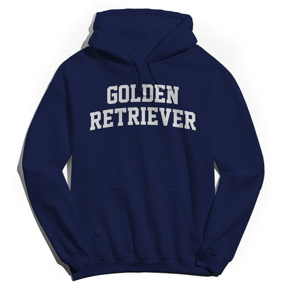 Golden Retriever Graphic Navy Men's Cotton Pullover Hoodie