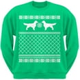 thumbnail image 1 of Golden Retriever Green Adult Ugly Christmas Sweater Crew Neck Sweatshirt, 1 of 1