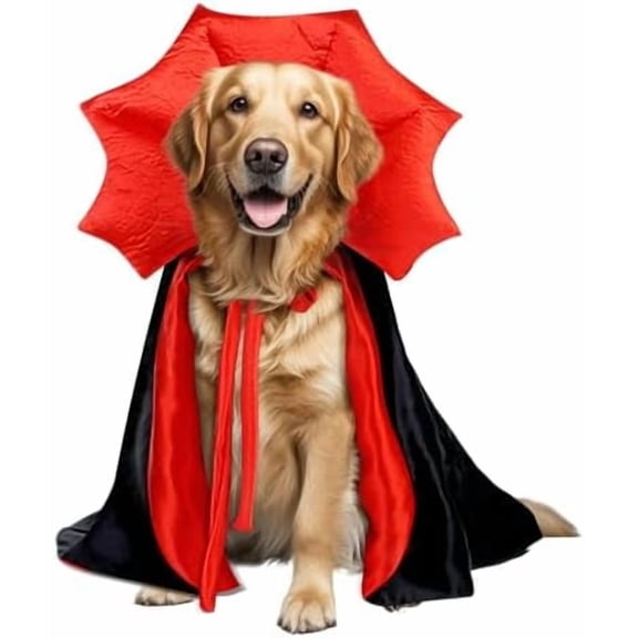 Golden Retriever Halloween Costume, Extra Large Dog Vampire Cape Cloak for Great Dane German Shepherd, Big Dog Halloween Costumes XL(Vampire,XL)