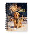 thumbnail image 1 of Golden Retriever Happy New Year 2026 with Fireworks on New Year's Eve Spiral Bound Journal Goldens Dog Lover Gifts Idea 5x7in Spiral Notebook - 12022, 1 of 5