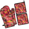 thumbnail image 1 of Golden Retriever Hawaiian Kitchen Oven Mitt and Pot Holder Sets 4 Pcs for Baking, Cooking and Grilling, Heat Resistant Up To 392 °F, 1 of 7