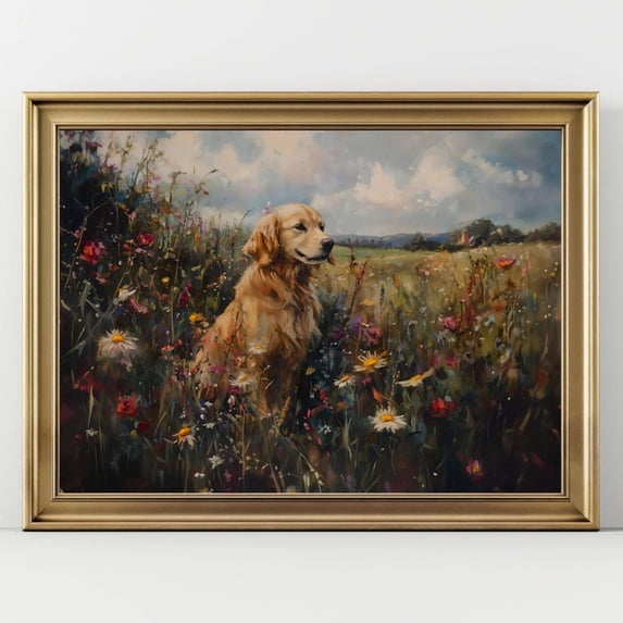 Golden Retriever In Wildflower