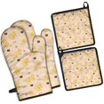 thumbnail image 1 of Golden Retriever Kitchen Oven Mitt and Pot Holder Sets 4 Pcs for Baking, Cooking and Grilling, Heat Resistant Up To 392 °F, 1 of 7