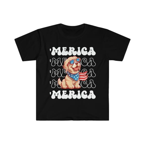 Golden Retriever 'Merica Patriotic T-Shirt Golden Retriever 4th of July