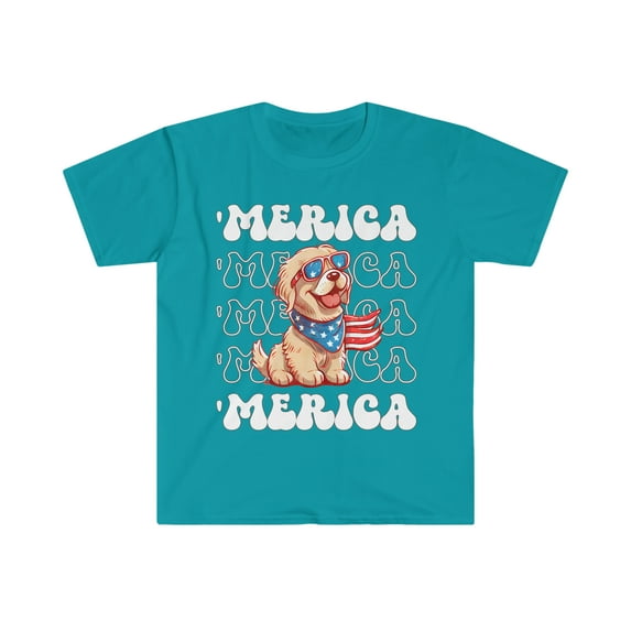 Golden Retriever 'Merica Patriotic T-Shirt Golden Retriever 4th of July