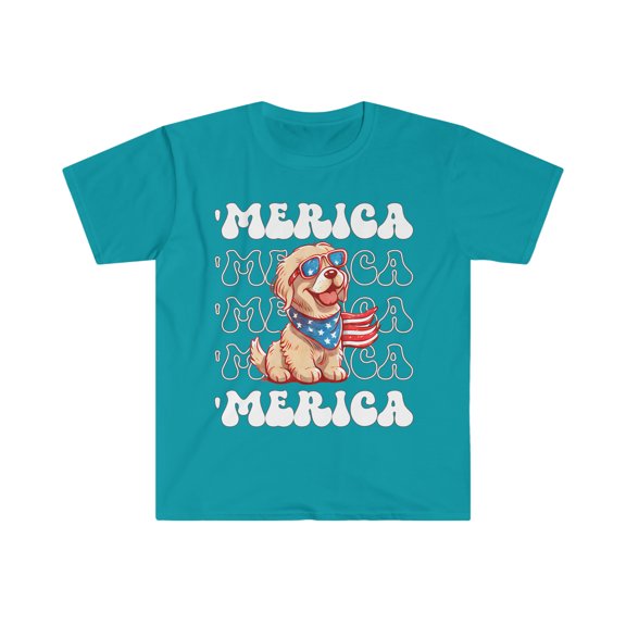 Golden Retriever 'Merica Patriotic T-Shirt Golden Retriever 4th of July