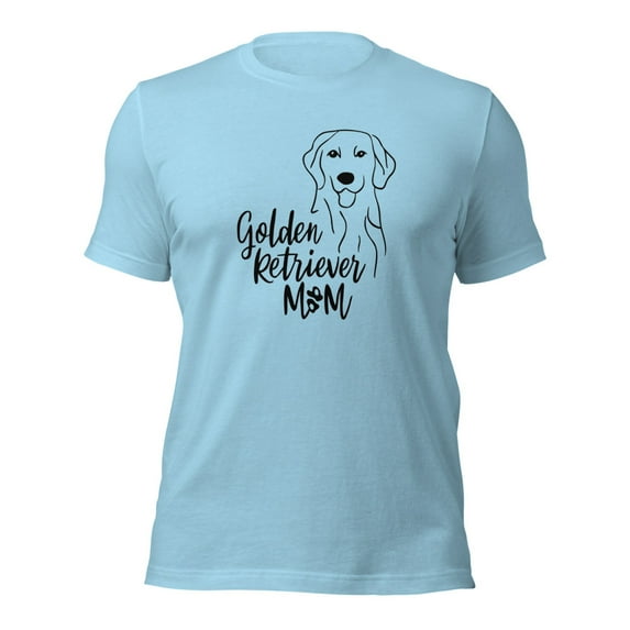 Golden Retriever Mom T-Shirt, Cute Dog Lover Gift, Pet Owner (Ocean Blue, S)
