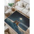 thumbnail image 1 of Golden Retriever Moon Area Rug for Bedroom 3x5 Ft Christmas Winter Night Snow Stars Super Soft fuzzy Throw Rug Non-Slip Fluffy Plush Indoor Floor Carpet for Living Room Nursery Home Decor, 1 of 8