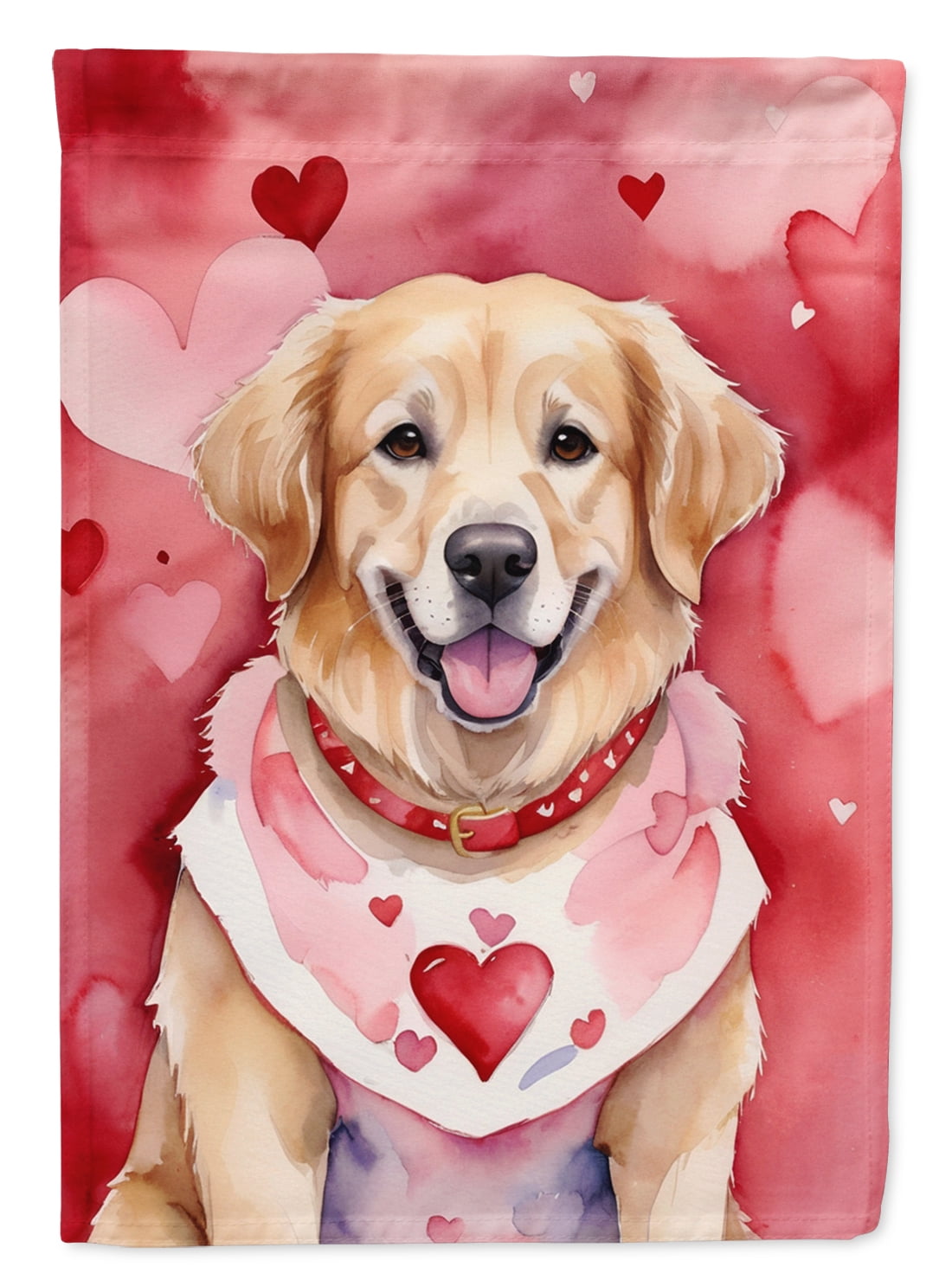 Golden Retriever My Valentine Garden Flag 11.25 in x 15.5 in