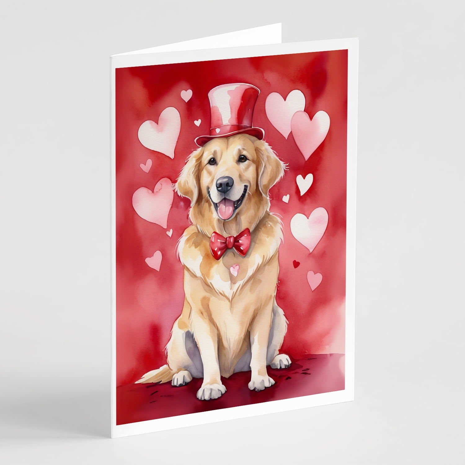 Golden Retriever My Valentine Greeting Cards Pack of 8 7 in x 5 in
