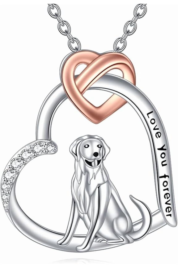 Golden Retriever Necklace S925 Sterling Silver Labrador Retriever Necklace Dog Pendant Golden Retriever Jewelry Gifts For Women Dog Lover