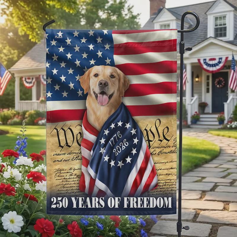 Golden Retriever Patriotic Garden Flag, USA Dog Lover Yard Decor, Independence Day Outdoor Flag