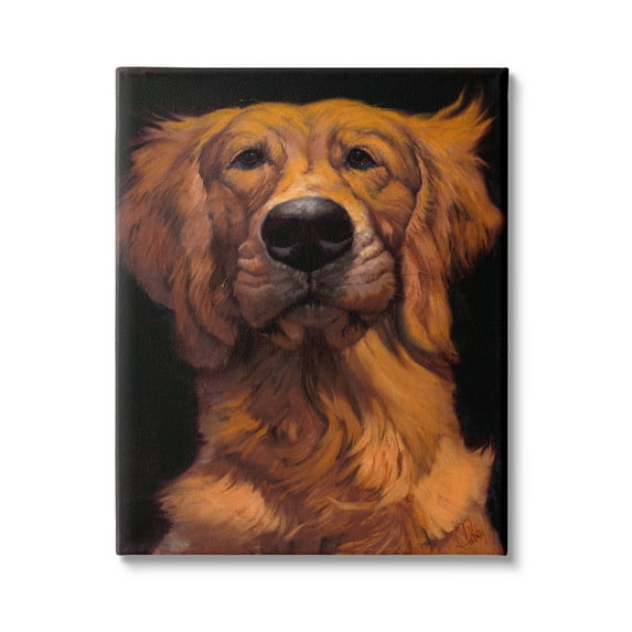 Golden Retriever Pet Dog Portrait Bold Animal Painting 16 in x 20 in Painting Canvas Art Print, by Stupell Home Décor