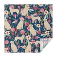 thumbnail image 1 of Golden Retriever and Pioneer Flower Square Tablecloth,Waterproof Square Table Cover,Wipeable Spillproof Washable Table Cover for Home Kitchen Party Decor 52"x52"(132x132cm), 1 of 6