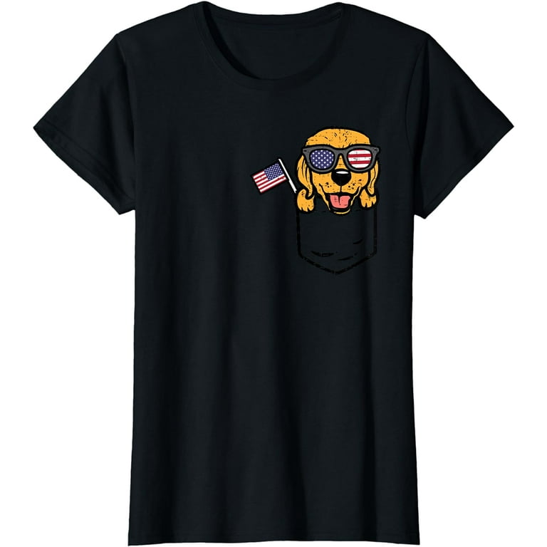 Golden retriever pocket t shirt hotsell