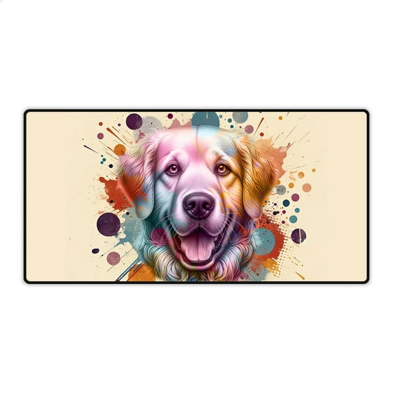 Golden Retriever Portrait Watercolor Vintage Retro Styles Desk Mat Full Keyboard Mouse Pad Goldens Dog Lover Gifts Idea Large Mousepad - 00001
