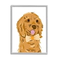 thumbnail image 1 of Golden Retriever Puppy Bowtie Pet Animals & Insects Graphic Art Gray Framed Art Print Wall Art, 1 of 7