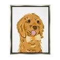thumbnail image 1 of Golden Retriever Puppy Bowtie Pet Animals & Insects Graphic Art Luster Gray Framed Art Print Wall Art, 1 of 6