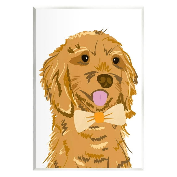 Golden Retriever Puppy Bowtie Pet Animals & Insects Graphic Art Unframed Art Print Wall Art