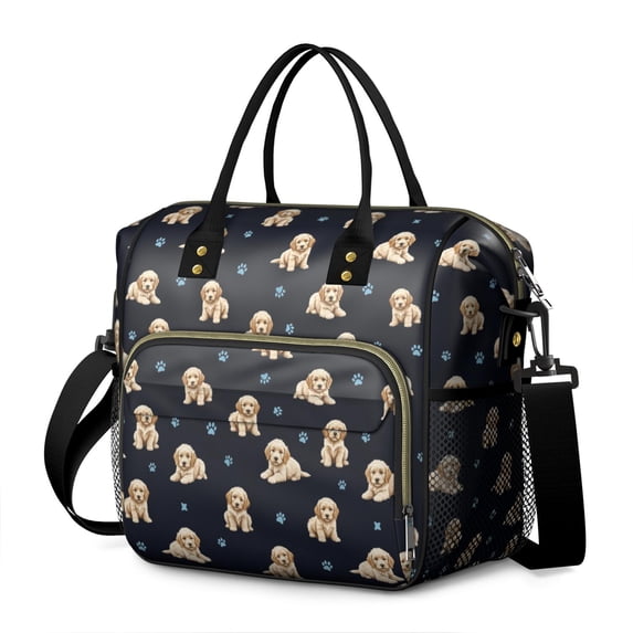 Golden Retriever Puppy and Dog Paw Insulated Leakproof Lunch Box for Women, Large Lunch Bag for Tween Teen Adult, Loncheras Para Mujer for Work Beach Travel Picnic Camping