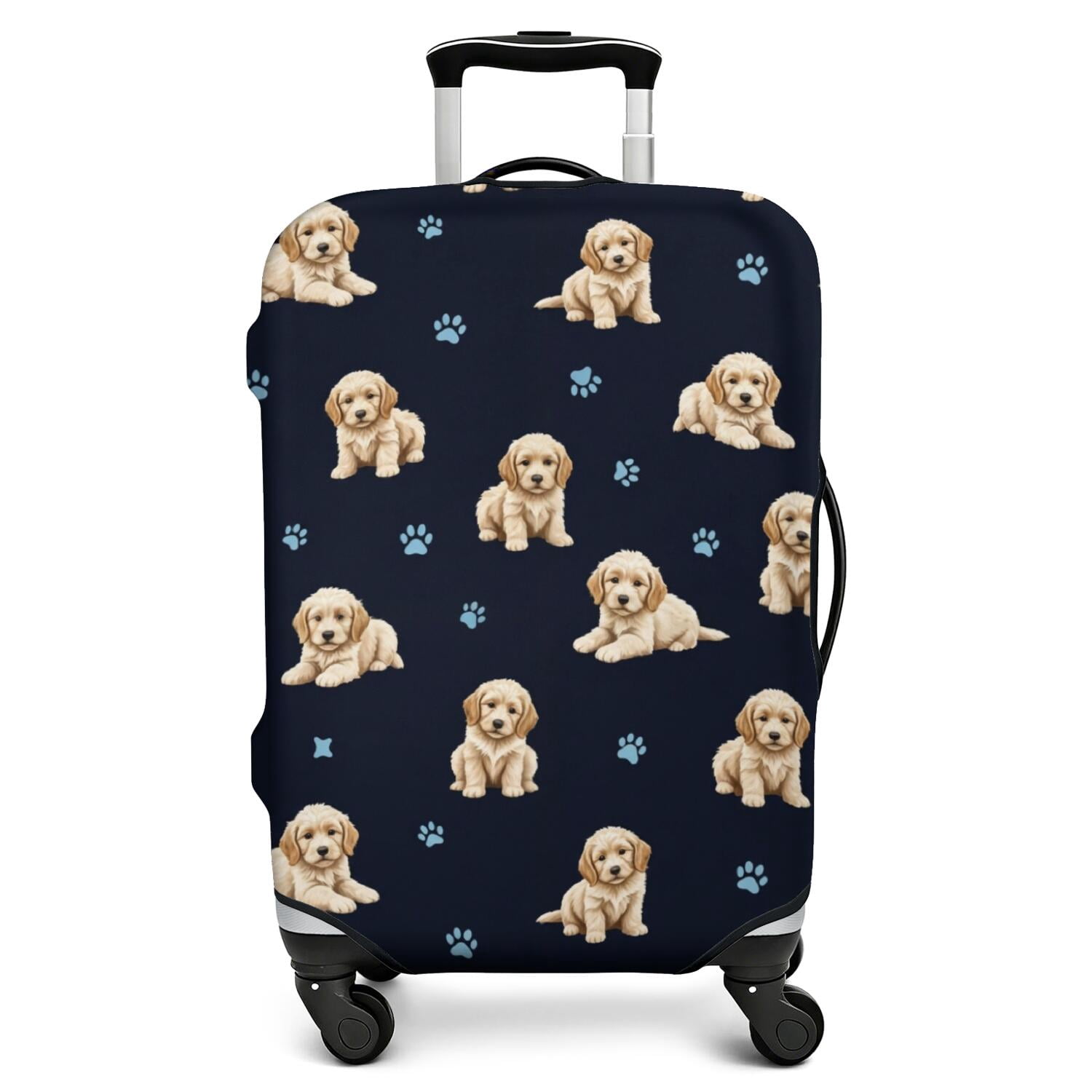 Golden Retriever Puppy and Dog Paw Luggage Cover,Stretch Travel Baggage ...