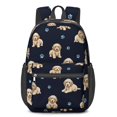 thumbnail image 1 of Golden Retriever Puppy and Dog Paw 17" School Backpacks for Teens,Waterproof Oxford Fabric,S-Shape Padded Straps for School,Travel,Hiking,Camping, 1 of 6